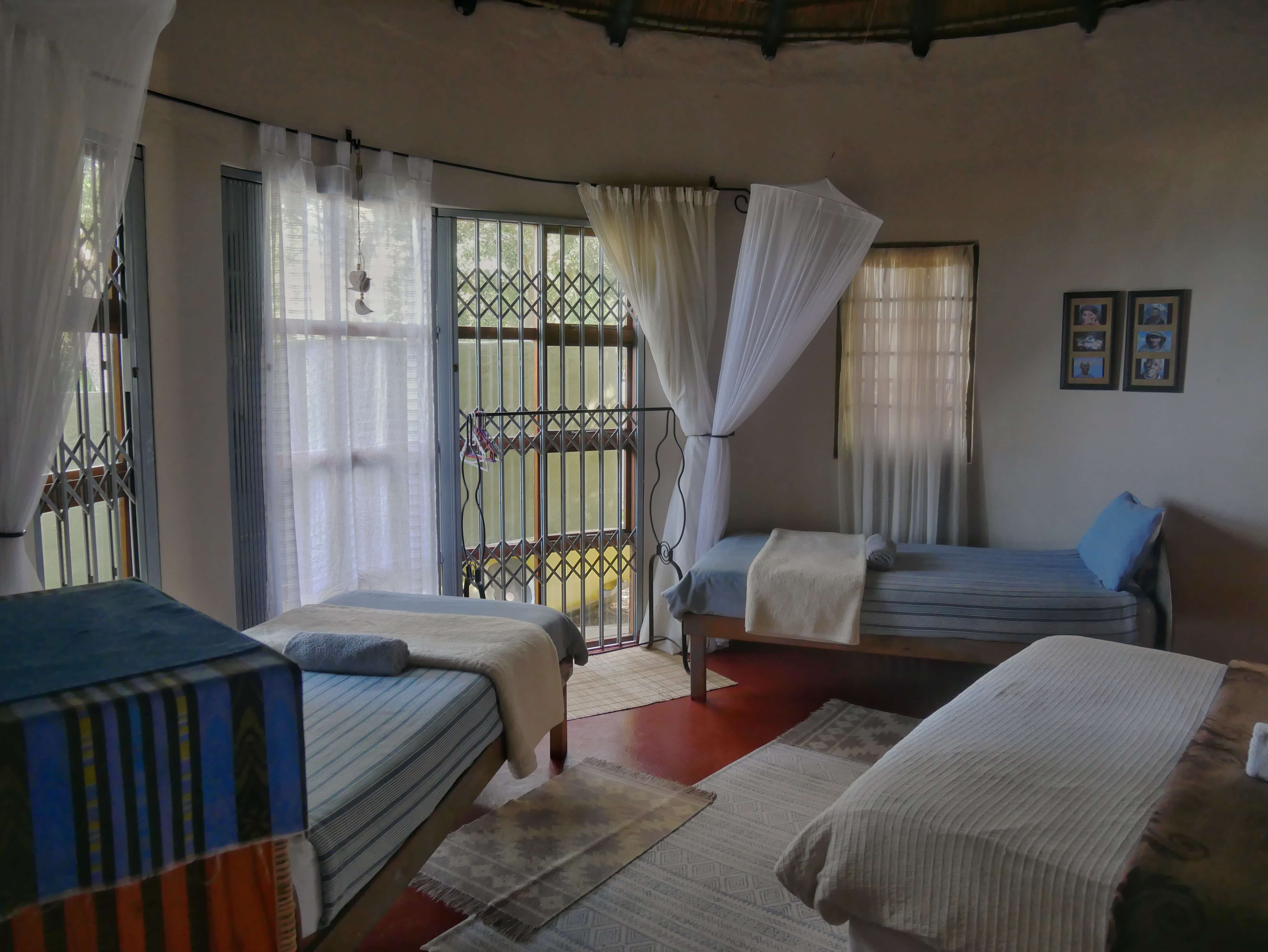 Two single beds in Blue room