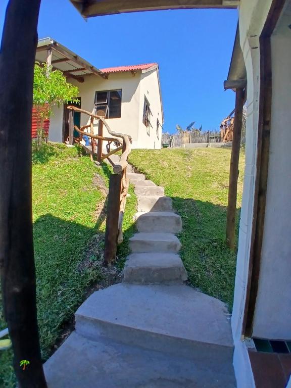 Cottage exterior and entrance path